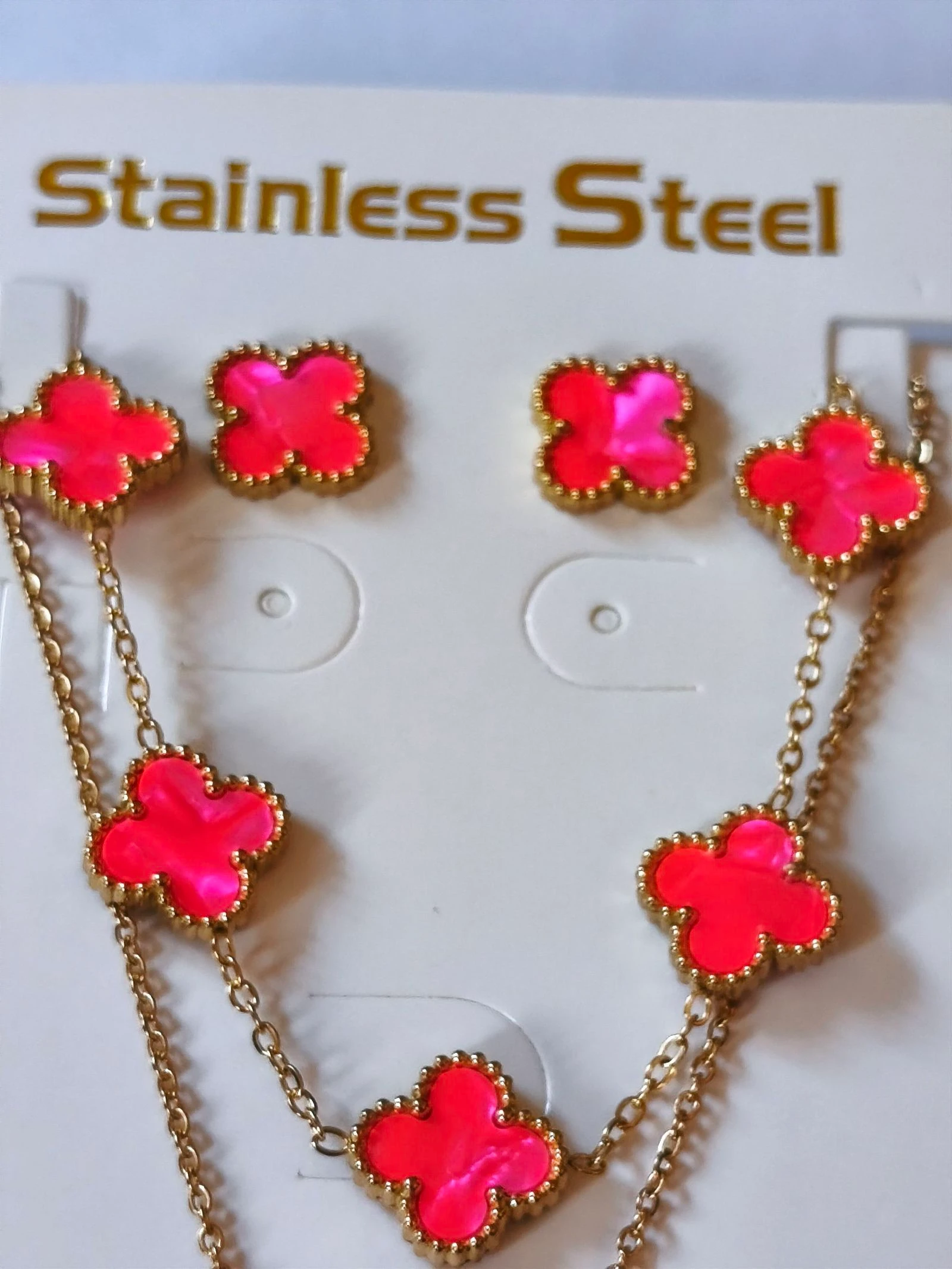 Conjunto de trevo colar, pulseira e brincos – photo 3